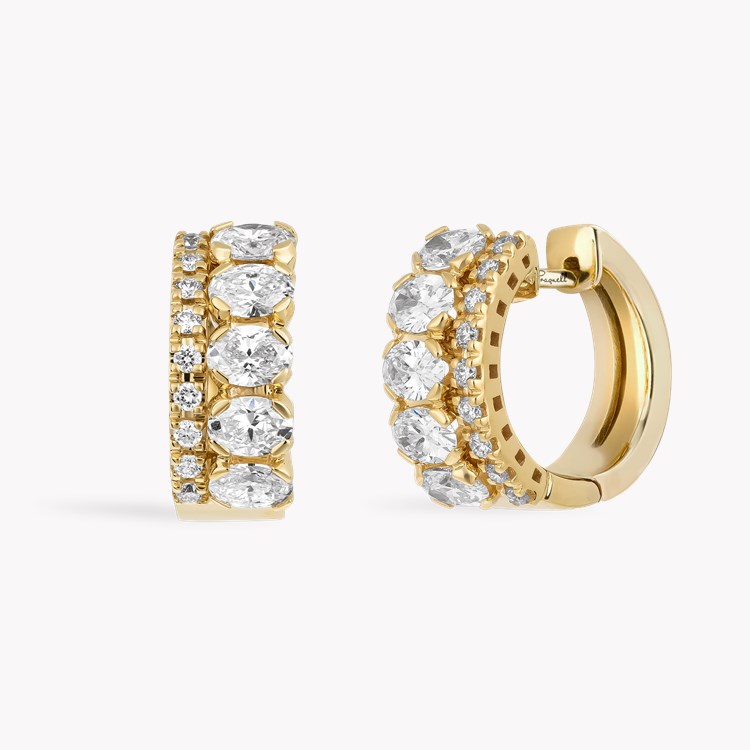 Oval Cut 1.75ct Diamond Hoop Earrings Oval Cut, Claw Set_1