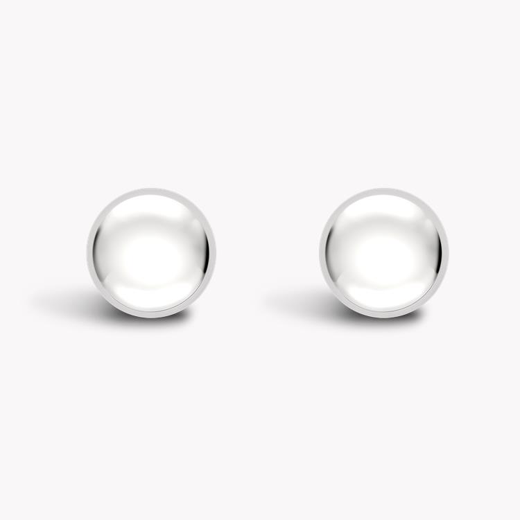 Button Stud Earrings in 18CT White Gold _1