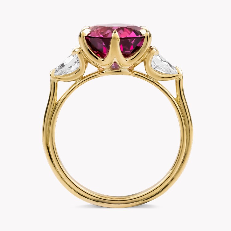 Brilliant Cut 4.44ct Kitulo Garnet and Diamond Ring Brilliant & Pear Cut, Claw Set_3