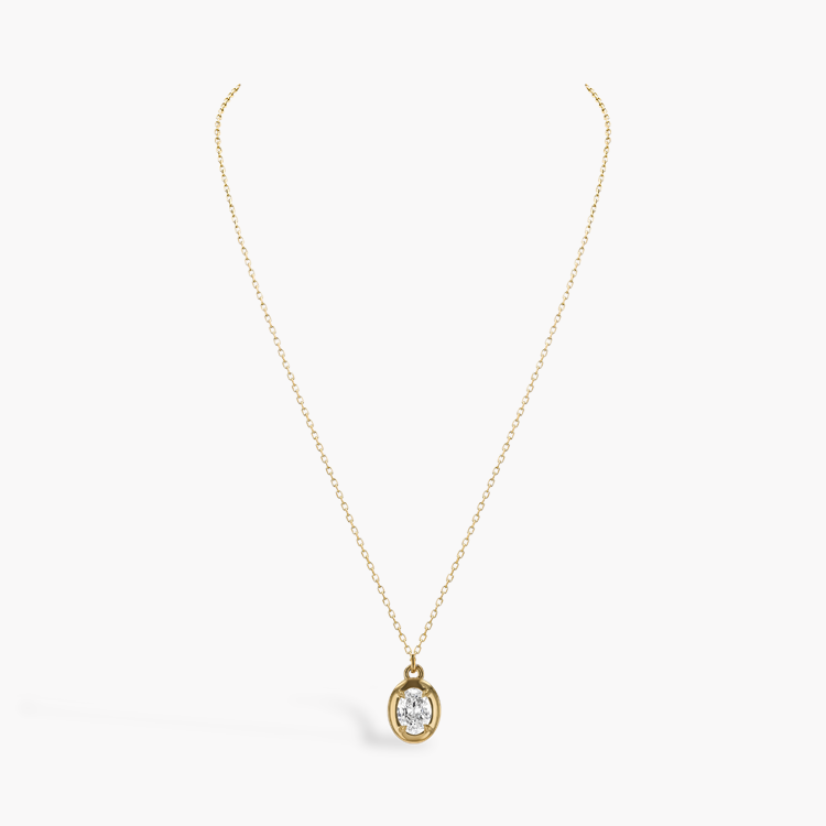 Skimming Stone 1.02ct Diamond Pendant Oval Cut, Claw Set_3