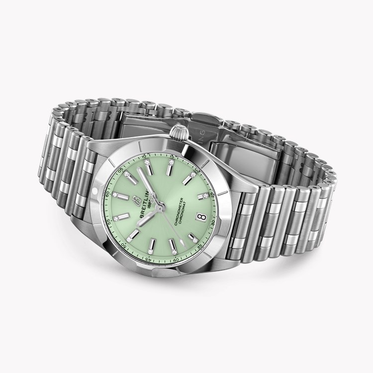 Breitling Chronomat 32 32mm, Mint Green Dial, Baton Numerals_4