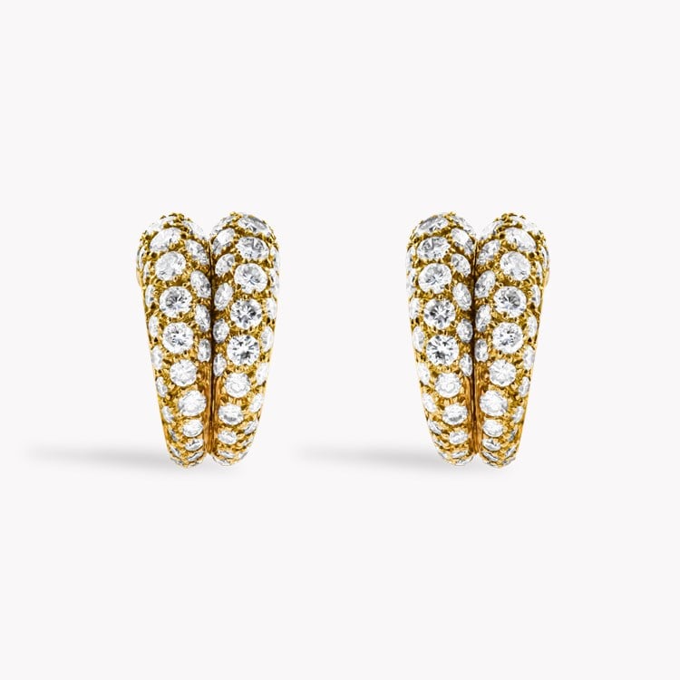 Cartier 1960s 3.00ct Two Row Diamond Earrings Brilliant Cut, Pave Set_1