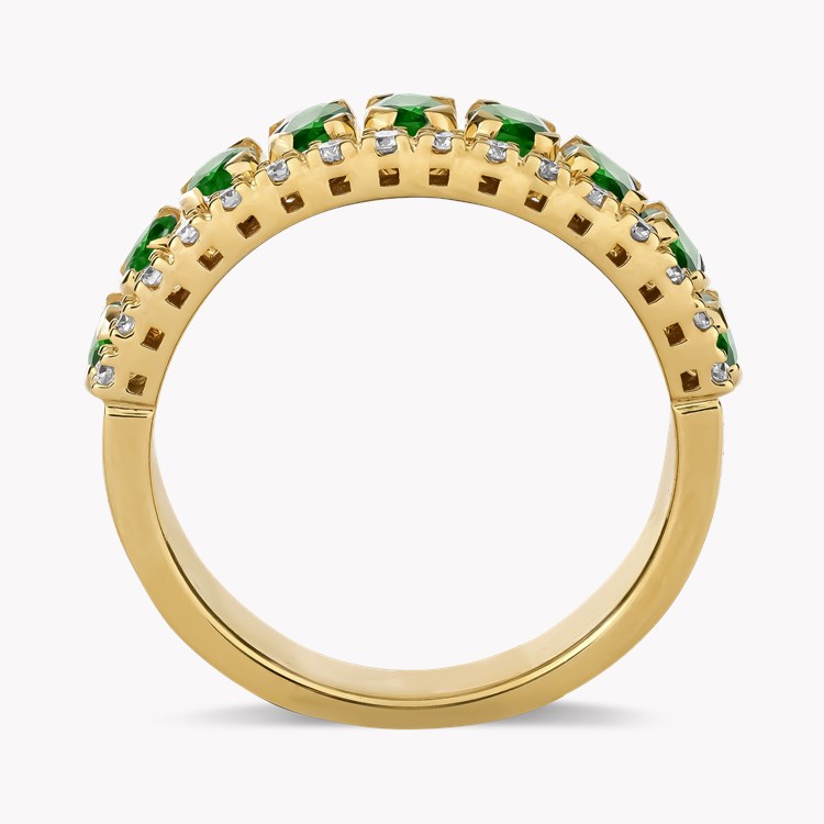 Oval Cut 1.61ct Emerald and Diamond Half Eternity Ring Oval Cut, Claw Set_3