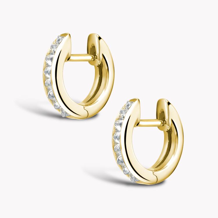 RockChic Diamond Hoop Earrings 0.34CT in Yellow Gold Princess Cut, Channel Set_2