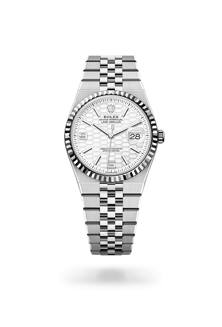 Land-Dweller 36, Oyster, 36 mm, Oystersteel and white gold