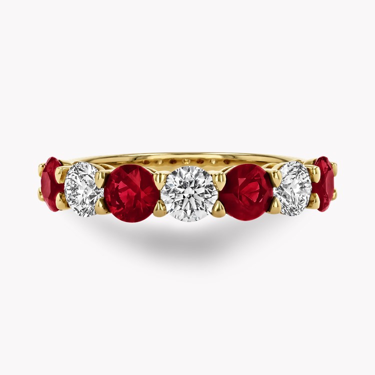 Ruby and Diamond Seven Stone Eternity Ring Brilliant cut, Claw set_2