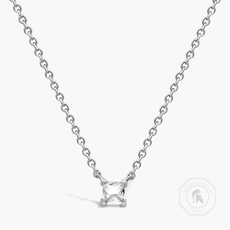 RockChic Diamond Solitaire Necklace Princess Cut, Claw Set_1