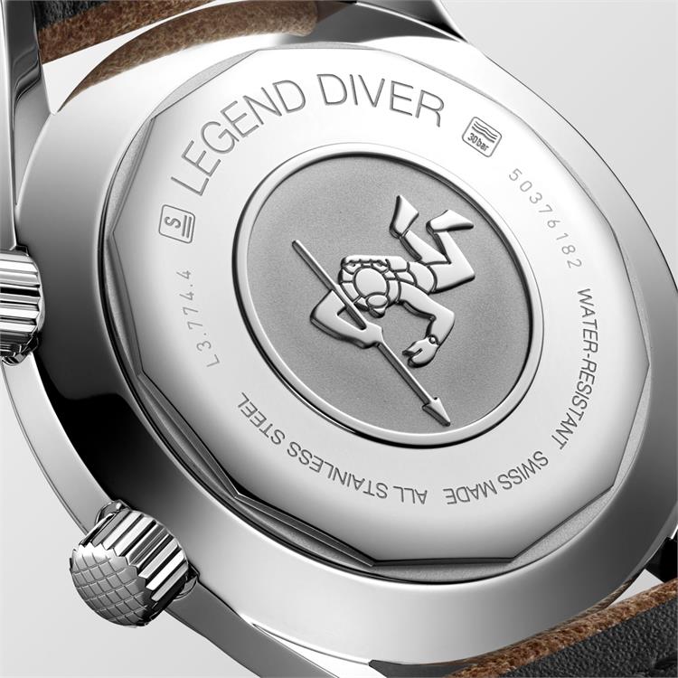 Longines Legend Diver L3.774.4.60.2 42mm, Brown Dial, Arabic/Baton Markers_3