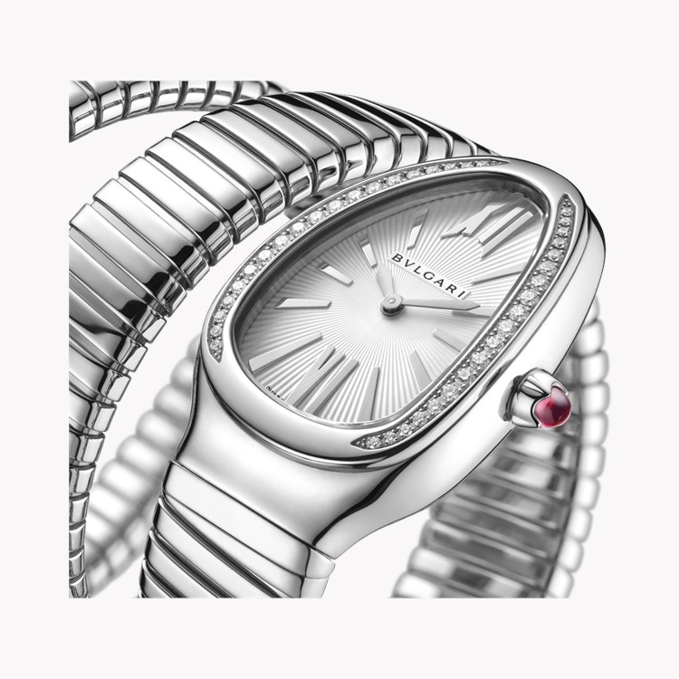 Bvlgari Serpenti Tubogas 35mm, Silver Dial, Baton & Roman Numerals_2