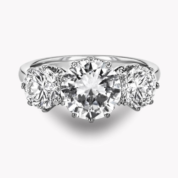Brilliant Cut 3.73ct Diamond Three Stone Ring Brilliant cut, Claw set_2