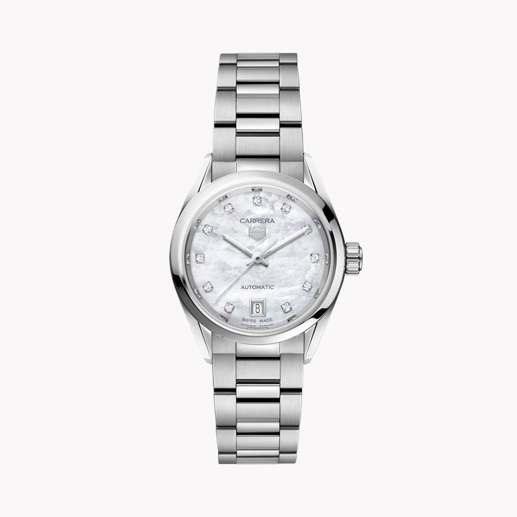Tag Heuer Carrera Date 29mm, Mother of Pearl Dial, Diamond Numerals_1