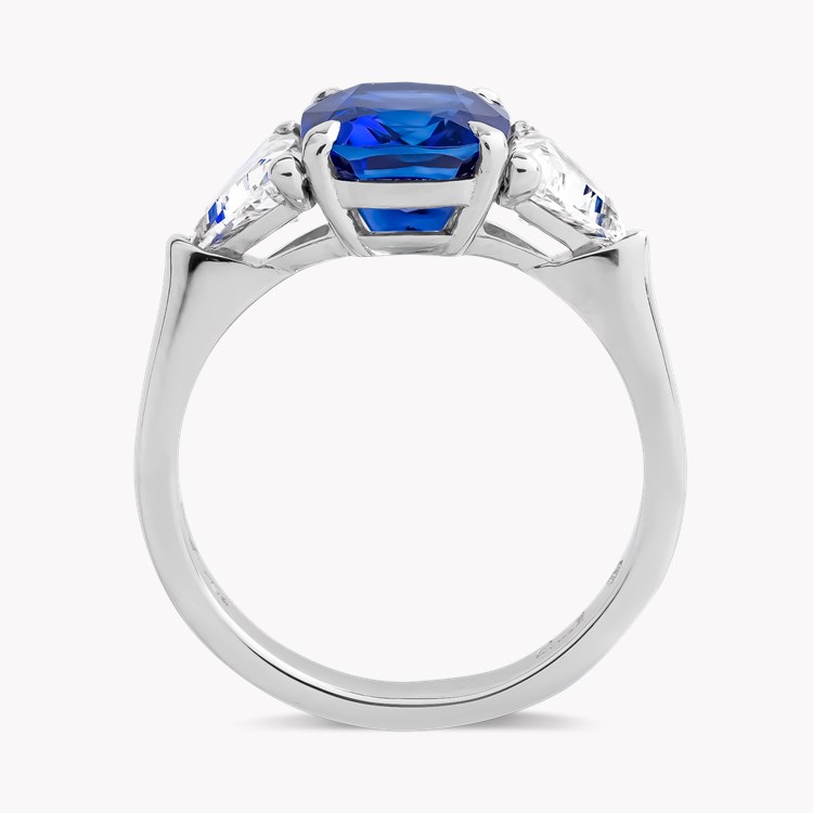 Cushion Cut 2.56ct Sri Lankan Sapphire and Diamond Ring Cushion Cut, Claw Set_3