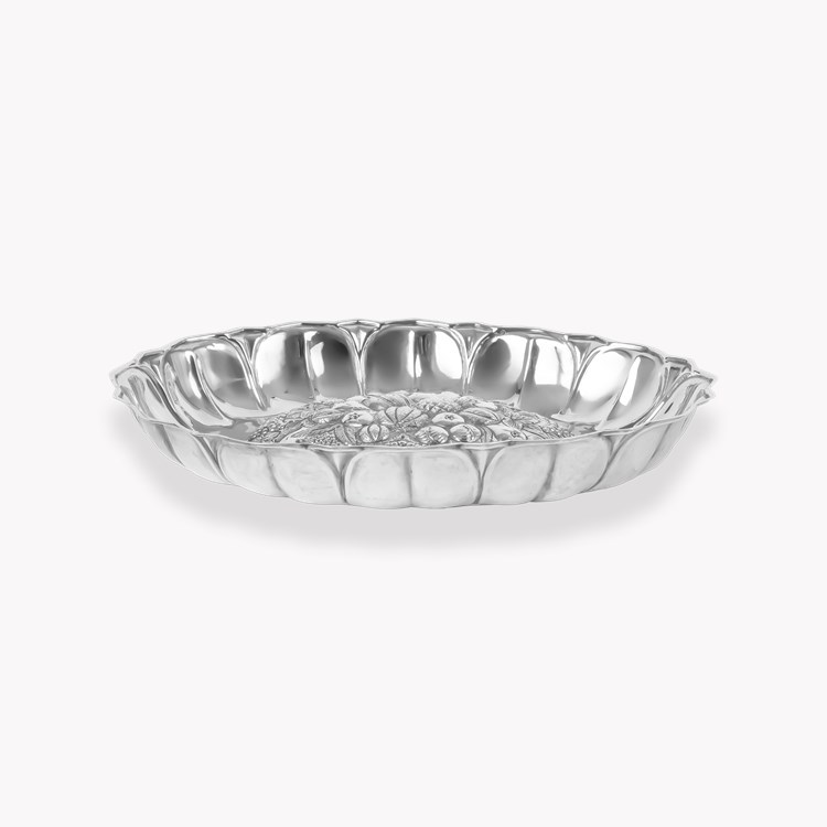 Silver Decorative Fruit Pattern Bowl Hallmarked Sheffield_2