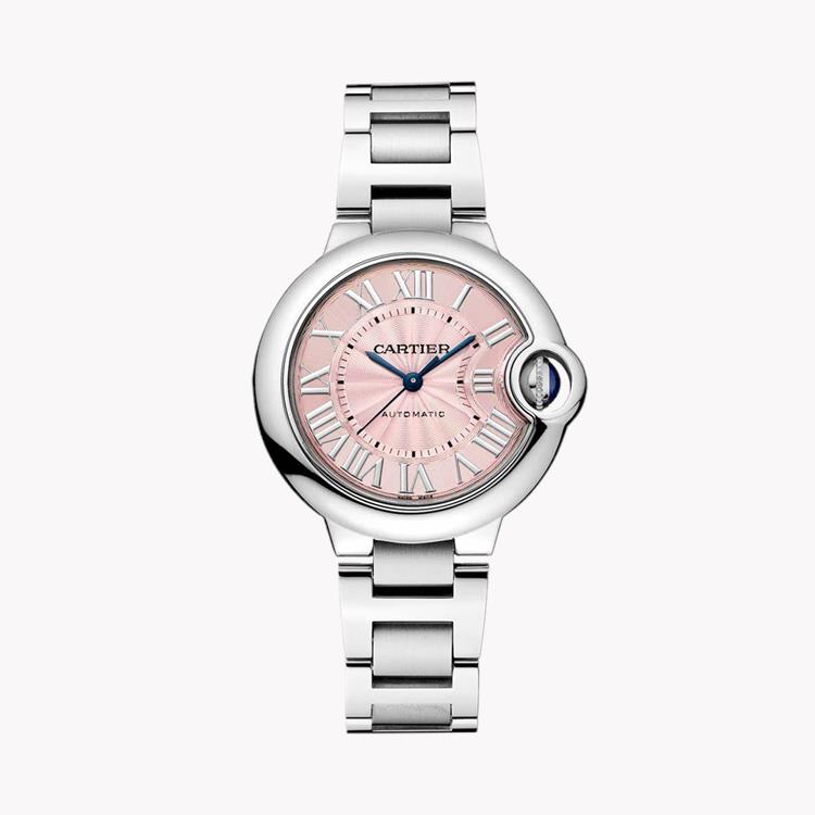 CRWSBB0046 - Ballon Bleu de Cartier watch - 33 mm, mechanical movement with  automatic winding, steel - Cartier