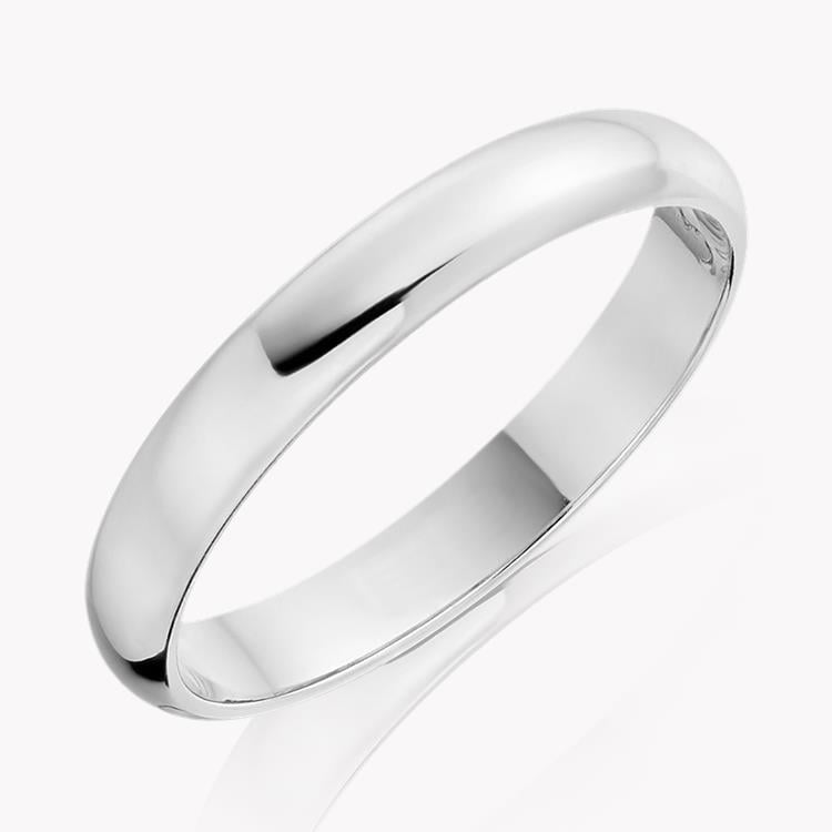 3mm D-Shape Wedding Ring in Platinum _1