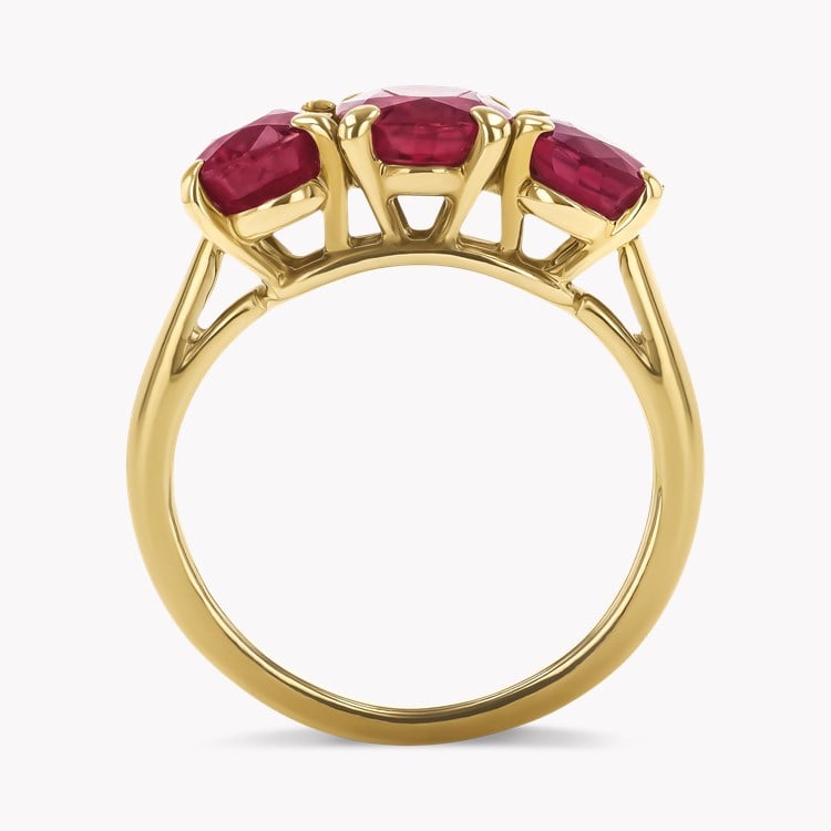 Cartier Ruby Three Stone Ring Oval Cut, Claw Set_3