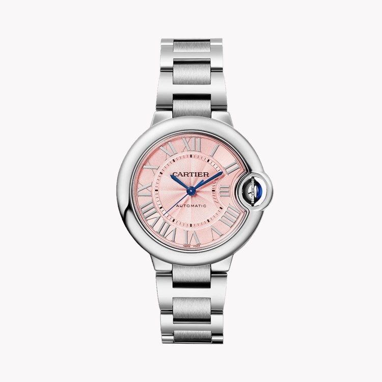 Cartier Ballon Bleu 33mm, Pink Dial, Roman Numerals_1
