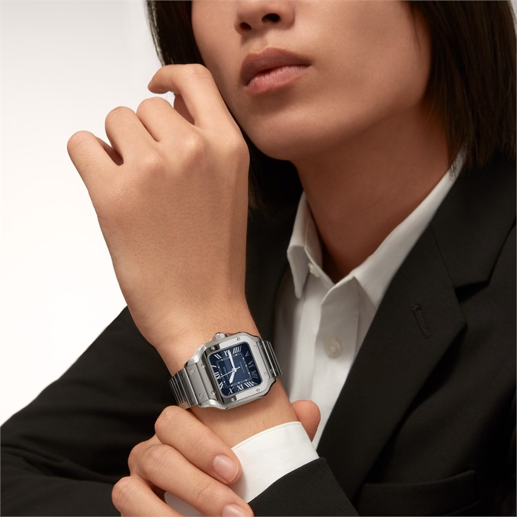 Cartier Santos de Cartier Medium, Blue Dial, Roman Numerals_7