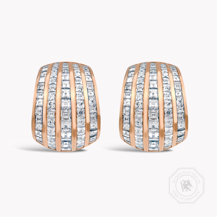 Manhattan Classic Huggie Earrings Carré & French Cut, Channel Set_1