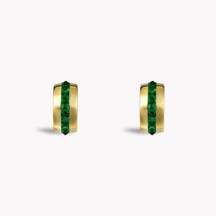 RockChic Princess Cut 1.21ct Emerald Hoop Earrings Princess Cut, Channel Set_2