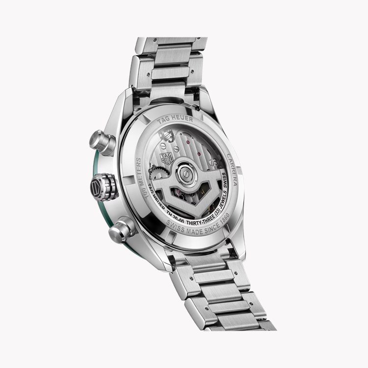 Tag Heuer Carrera Chronograph 44mm, Green Dial, Baton Numerals_2