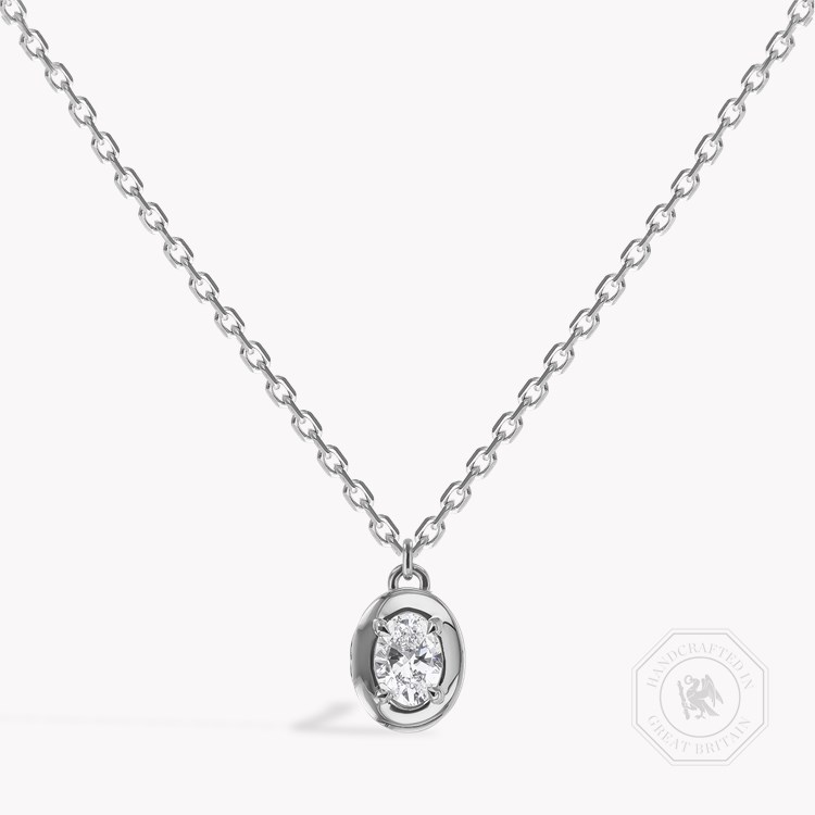 Skimming Stone 0.52ct Diamond Pendant Oval Cut, Claw Set_1