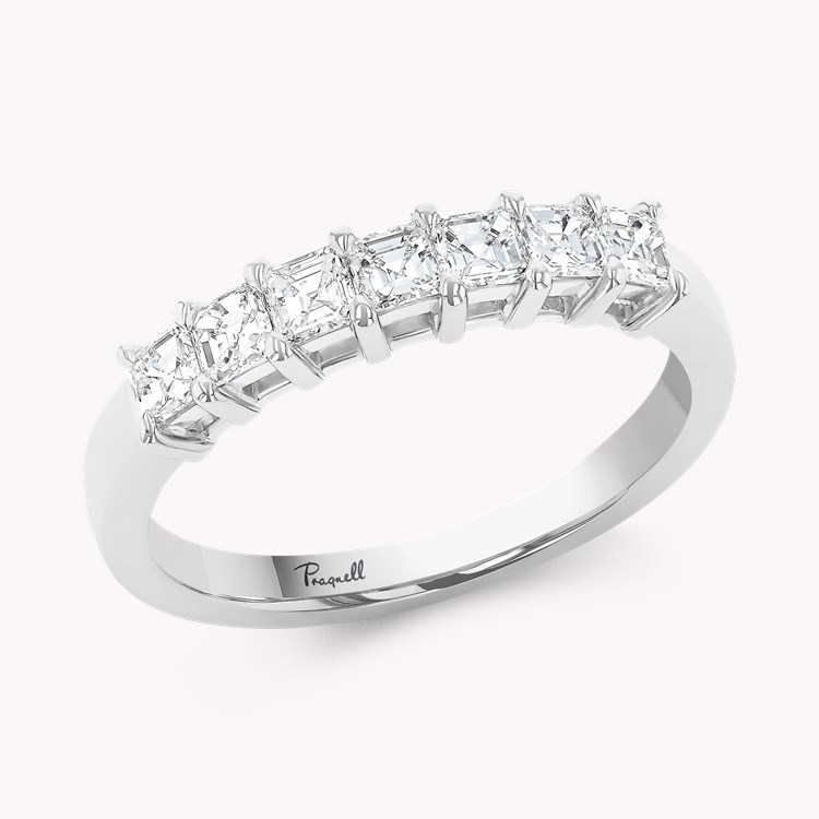 Asscher Cut 0.70ct Diamond Half Eternity Ring Asscher Cut, Claw Set_1