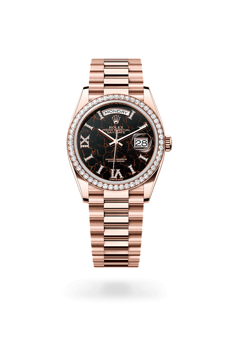 Day-Date 36, Oyster, 36 mm, Everose gold and diamonds