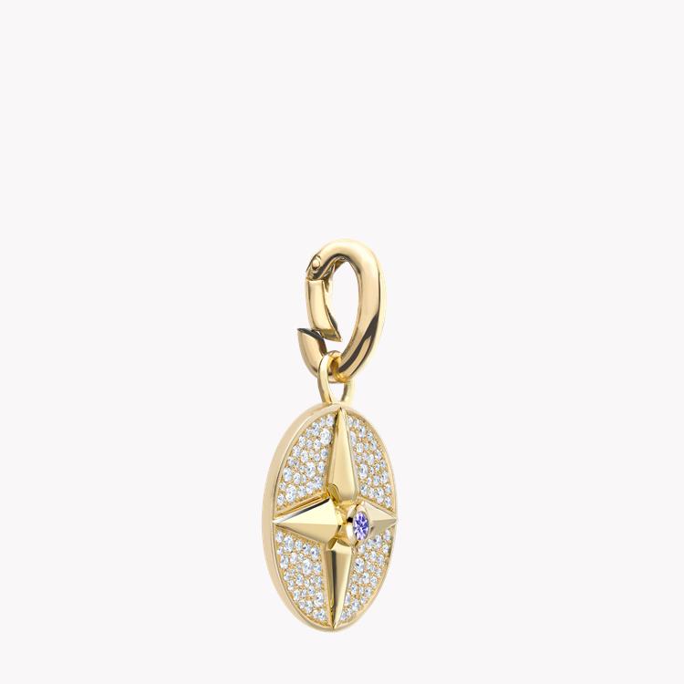 Tanzanite (December) and Diamond Pendant Charm Brilliant Cut Claw Set_2