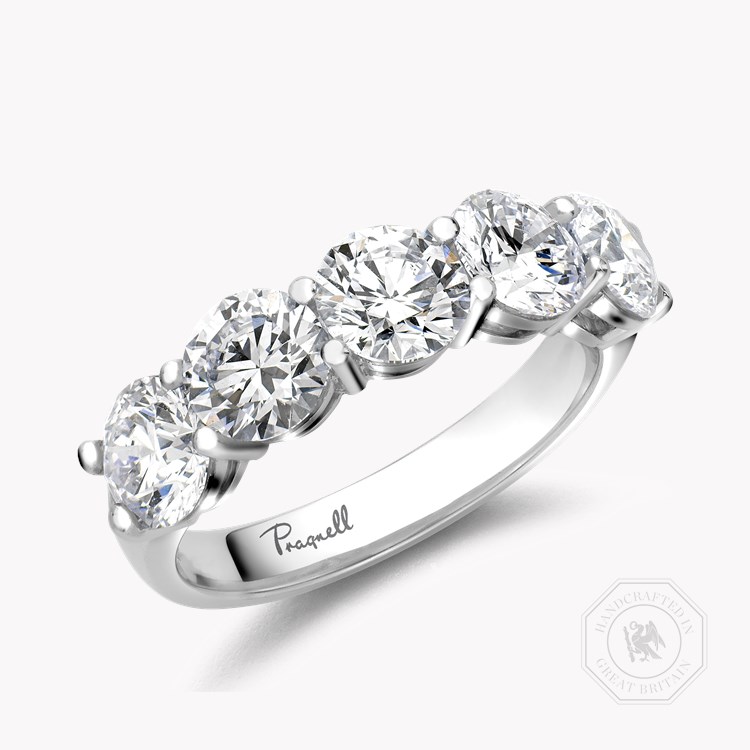 Round Brilliant Cut Diamond Five-Stone Ring Brilliant Cut, Five-Stone, Claw Set_1