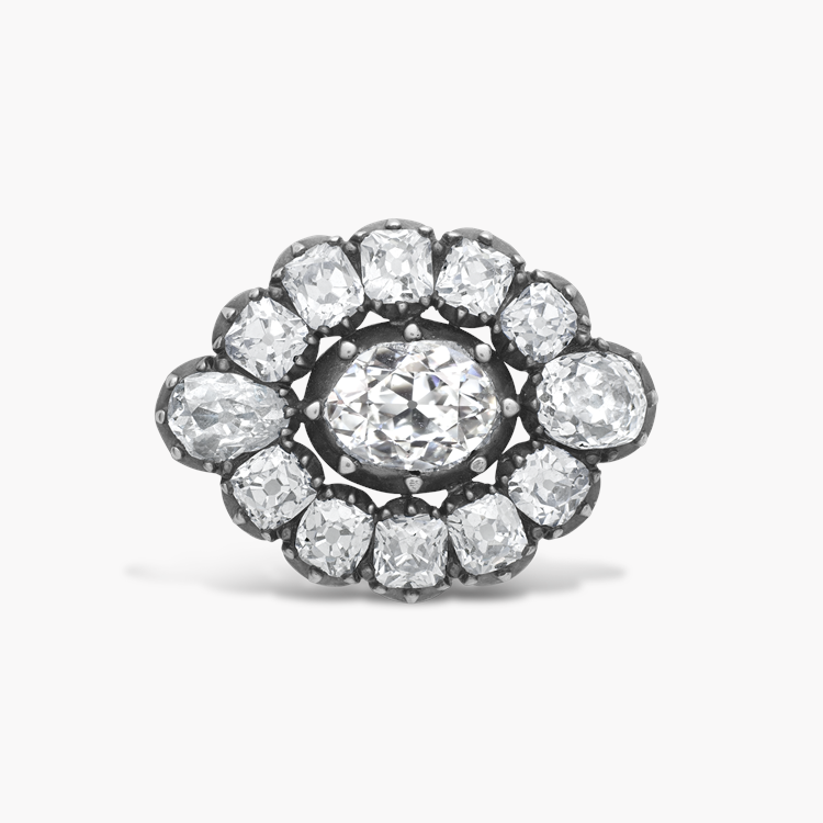 Late Georgian Oval Shaped Diamond Brooch