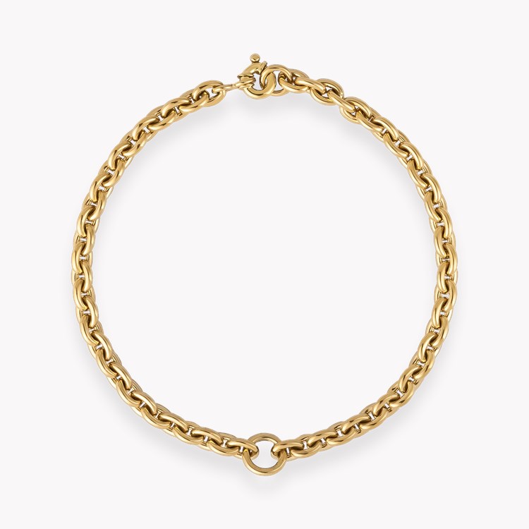 Chunky Trace Link Bracelet with Central Jump Ring   in 18ct Yellow Gold