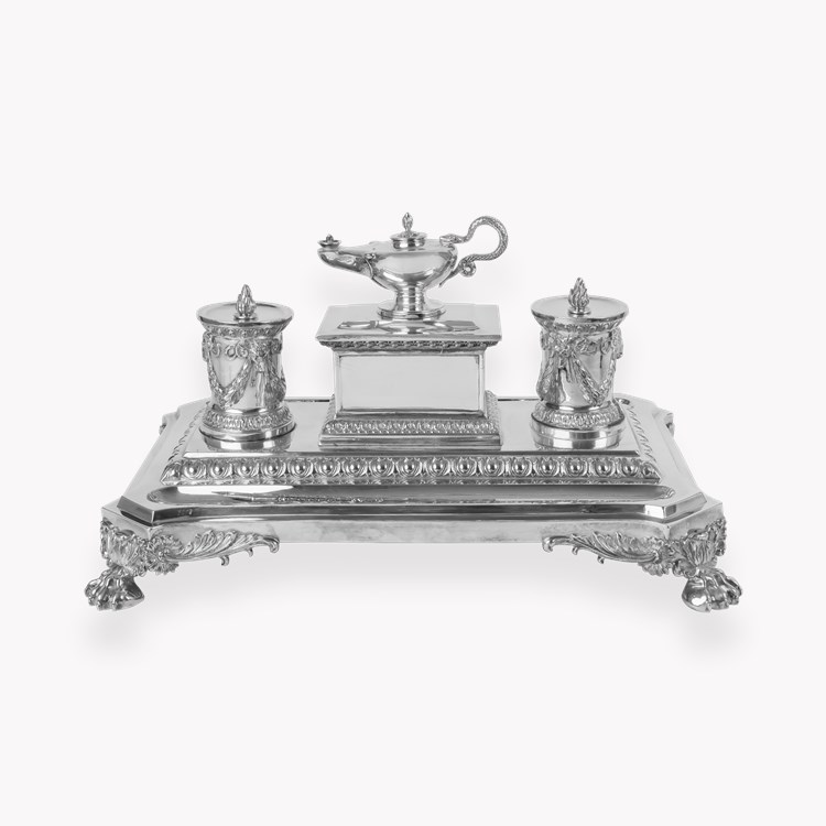 Silver Victorian Inkstand Hallmarked London_1