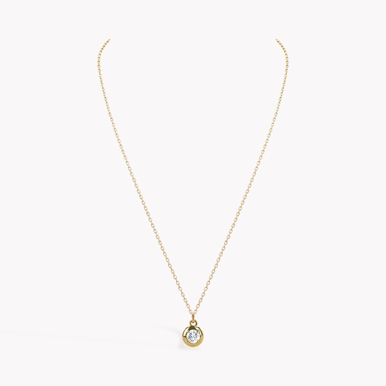 Skimming Stone 0.50ct Diamond Pendant Brilliant Cut, Rubover Set_2