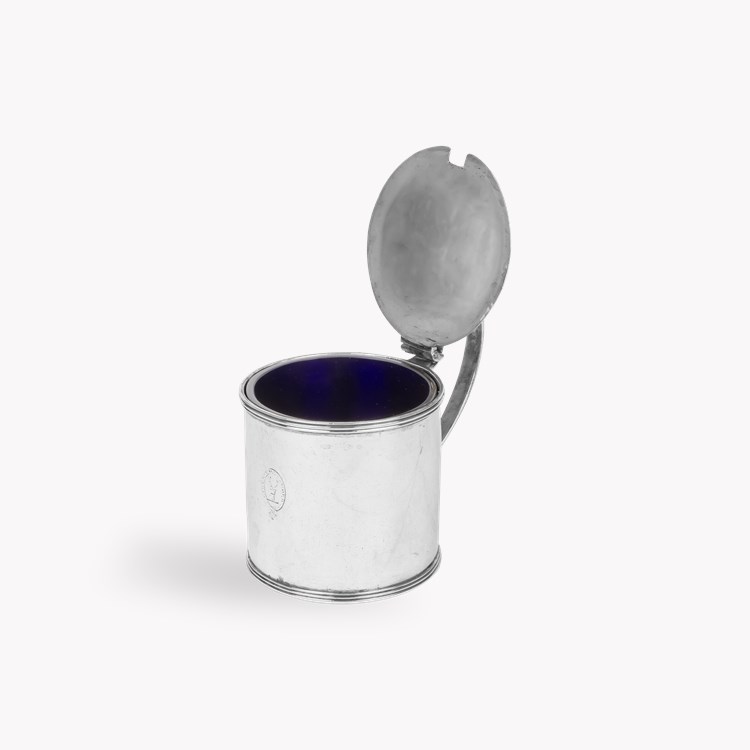 Silver George III Drum Mustard Pot Hallmarked London_3