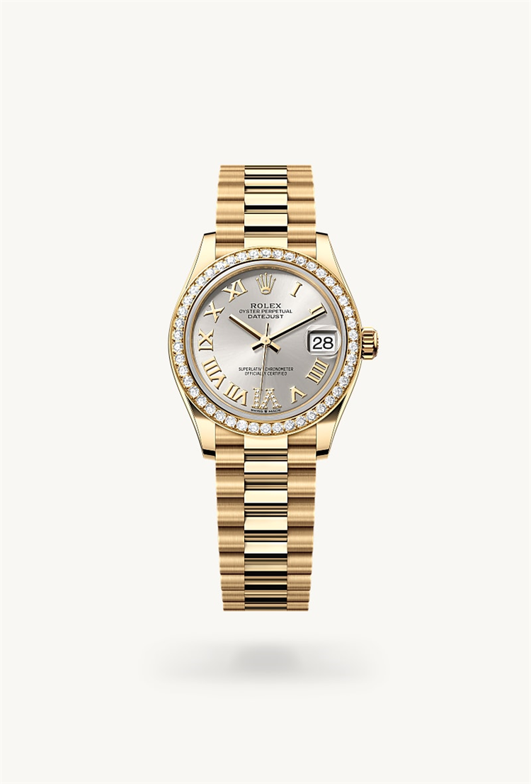 Datejust 31, Oyster, 31 mm, yellow gold and diamonds