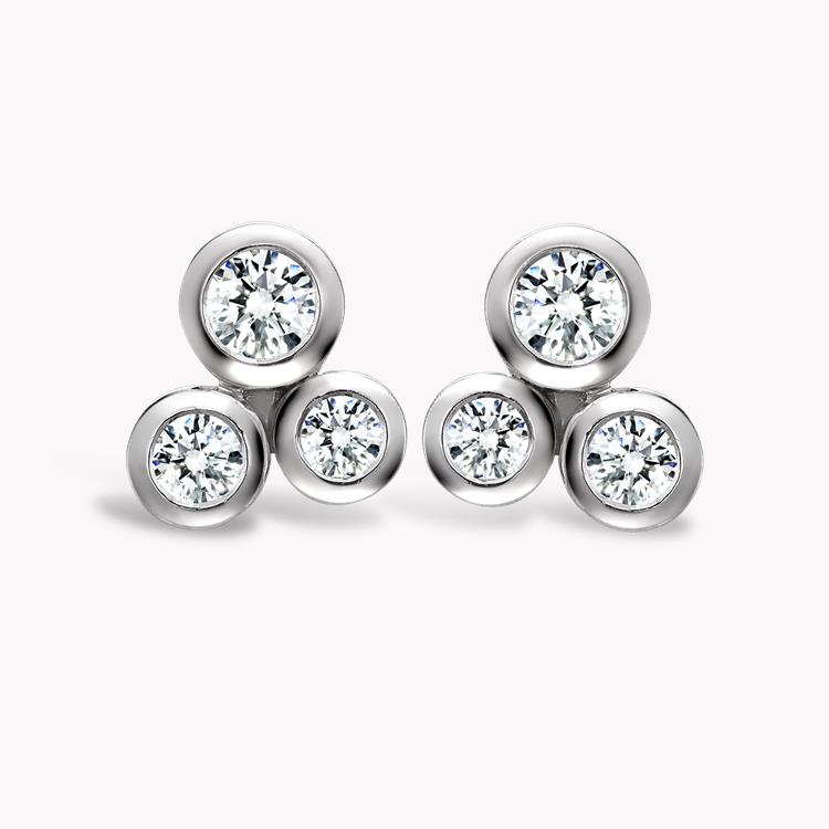 Bubbles Diamond Stud Earrings 0.86CT in White Gold Brilliant Cut, Rubover Set_1