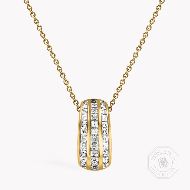 Manhattan 0.68ct Three Row Diamond Pendant Carre Cut, Channel Set_1