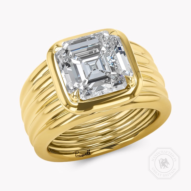 Masterpiece Weave Setting 5.06ct Diamond Solitaire Ring Asscher Cut, Claw Set_1