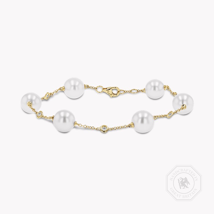 Akoya Pearl Bracelet with Brilliant Cut Diamonds 8mm - 9mm_1