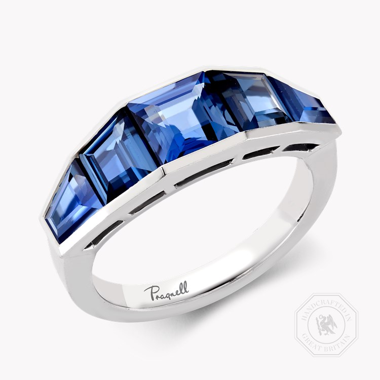 Kingdom Blue Sapphire Ring Carre Cut, Rubover Set_1