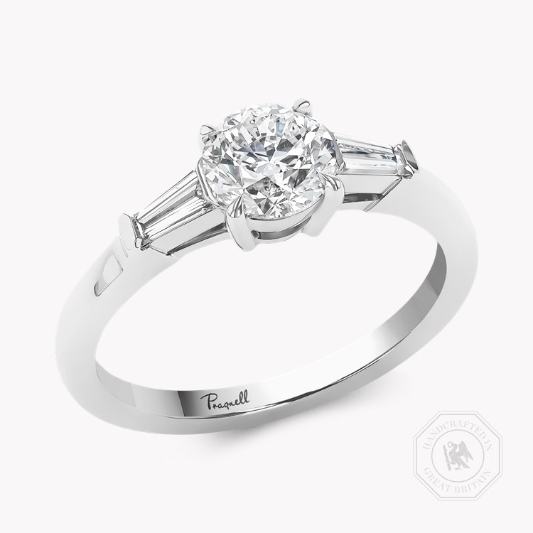 Regency 0.90ct Brilliant Cut Diamond Ring Brilliant & Tapered Baguette Cut, Claw Set_1