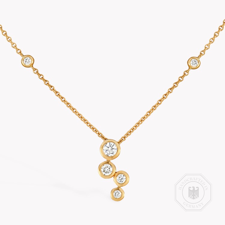 Bubbles Diamond Drop Pendant Brilliant Cut, Rubover Set_1