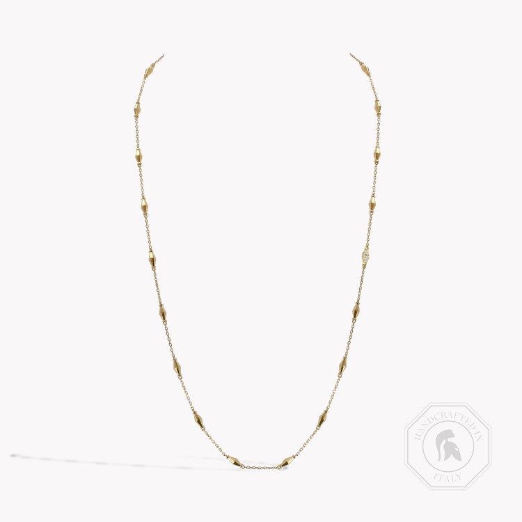 Mini-Cleopatra 0.188ct Diamond Gold Faceted Barrel Link 60cm Necklace    in 18ct Yellow Gold