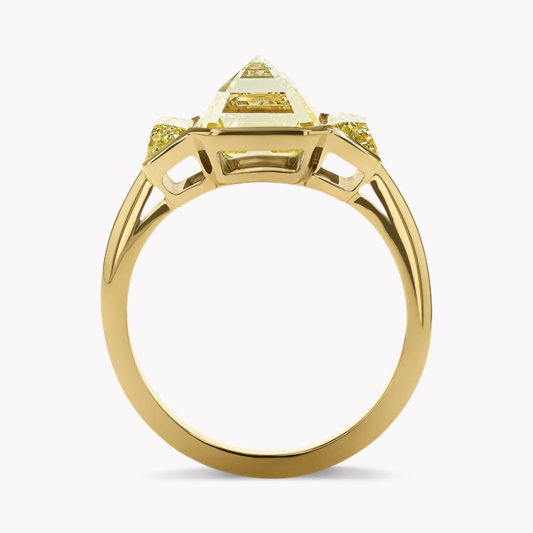 Kingdom 6.78ct Inverted Emerald Cut Diamond Ring Emerald & Baguette Cut, Rubover Set_3