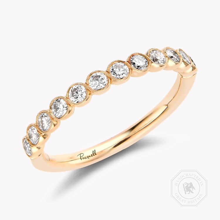 Diamond Dot 0.48ct Half Eternity Ring Brilliant Cut, Rubover Set_1