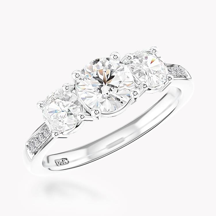 1.61CT Diamond Three-Stone Ring Platinum Duchess Setting Brilliant Cut, Three-Stone, Diamond Shoulders_1