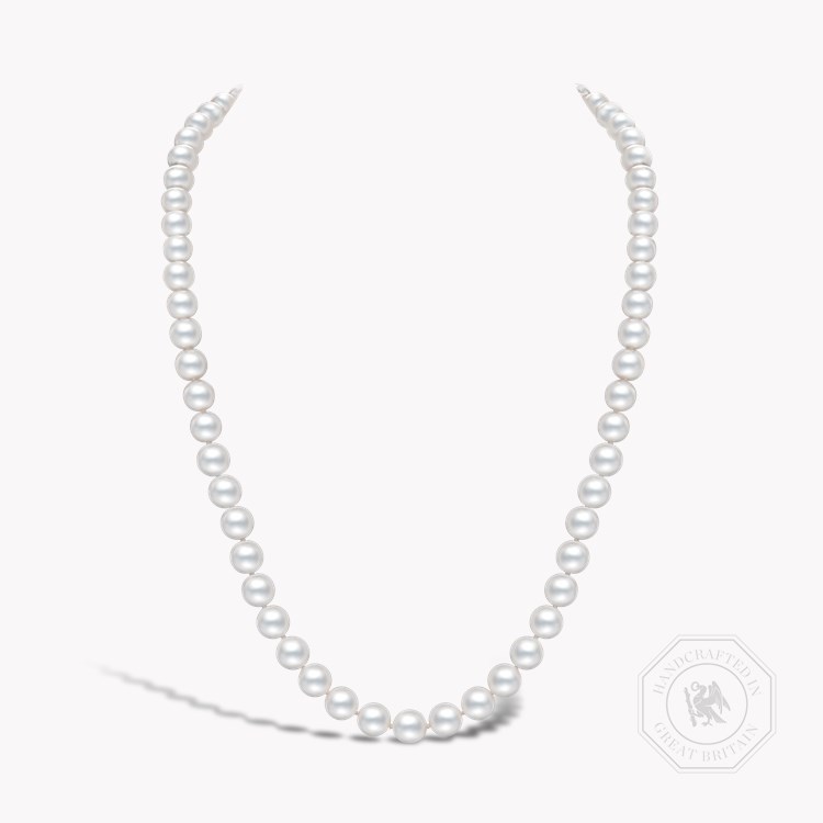 South Sea Pearl Necklace White Gold Speckled set Diamond Ball Clasp_1
