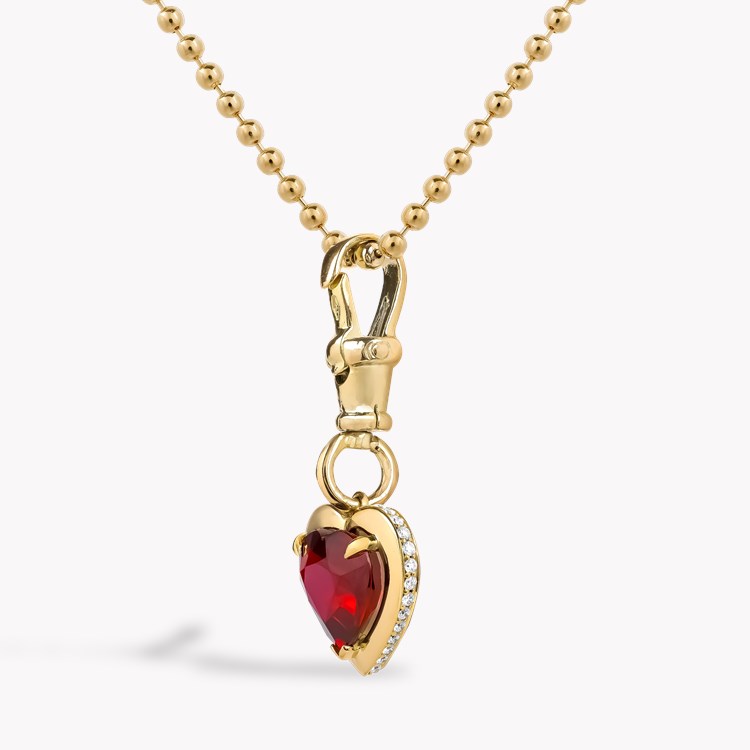 Skimming Stone 3.01ct Mozambique Ruby Pendant Heart Shape, Claw Set_2