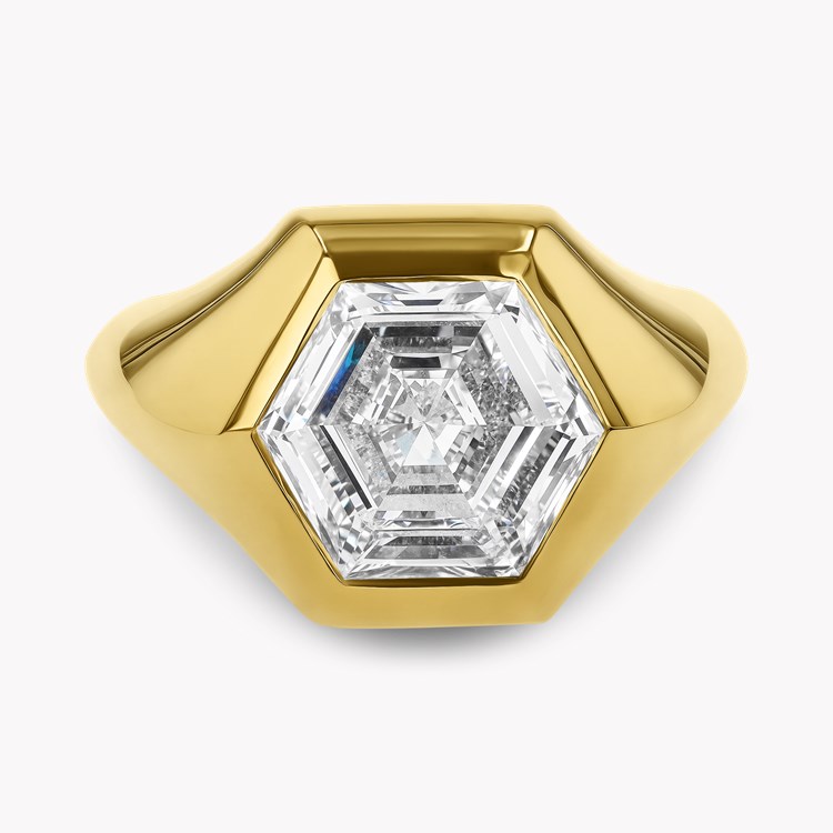 Masterpiece Honeycomb 3.75ct Diamond Ring Hexagonal Cut, Rubover Set_2
